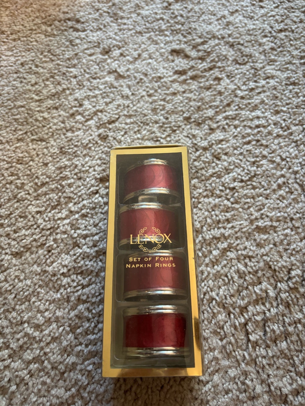 Lenox cranberry colored napkin rings